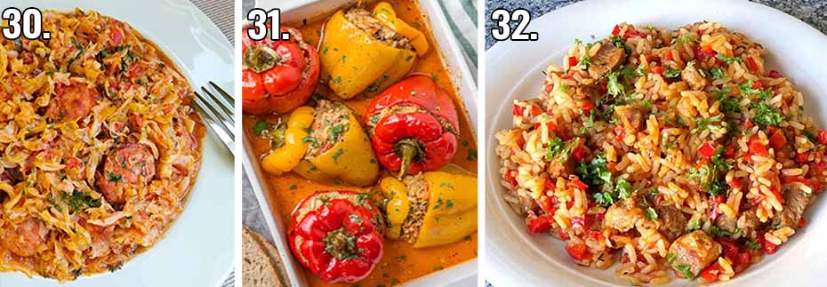 romanian traditional food romanian restaurants bucharest starter main dish cabbage stew sausages stuffed peppers rice